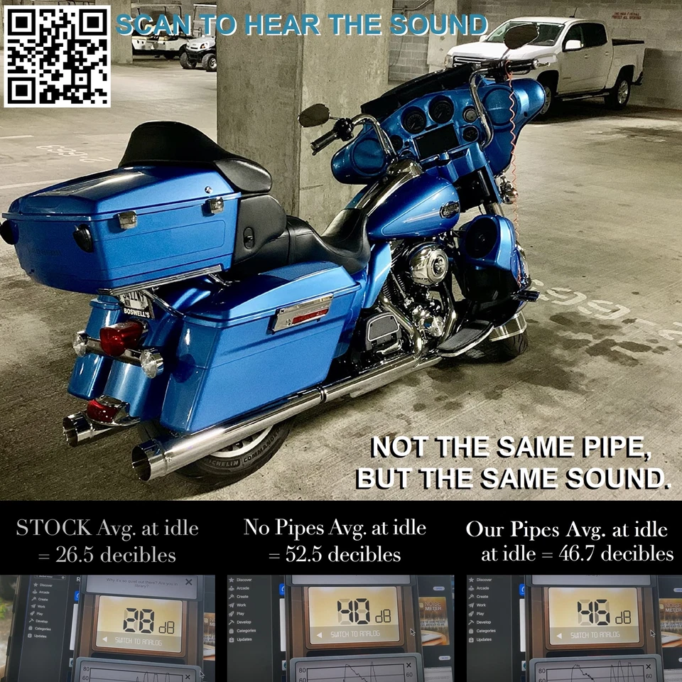 Silenciadores deslizables SHARKROAD 4,4" para Harley Touring modelos 1995-2016 cromados Foto 4 de 4