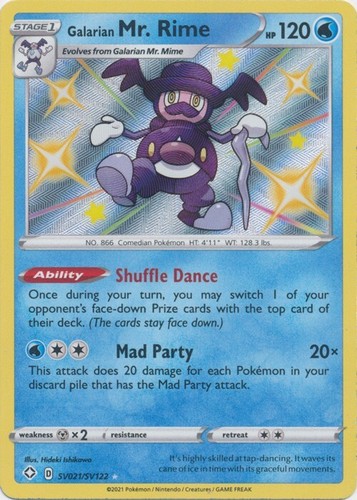 Galarian Mr. Rime SV021/SV122 Shiny Holo Rare Shining Fates Pokemon TCG