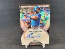 2019 PANINI PRIZM RICHARD URENA GAMEBALL GRAPHS AUTO SILVER BLUE JAYS