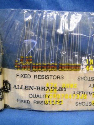 (50) NEW Allen-Bradley RCR07G473JS 47kΩ 5% 1/4Watt Fixed Carbon Resistors