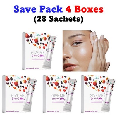 4x GIVE ME Berry Plus Fiber Drink Detox Dietary Supplement Radiant Fair Skin