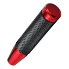 Metal Gear Shifter Knob Leather Aluminum Alloy Long Stick Shift Handle Red