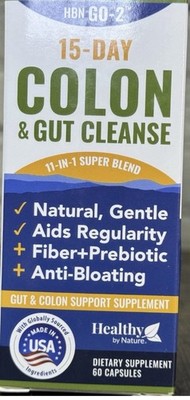 Healthy By Nature GO-2 Colon Gut Cleanse & Detox Constipation Relief 60 Capsules