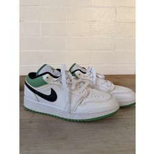 Nike Air Jordan 1 Low US 5Y White Green Black Leather Pre-Owned 553560-129