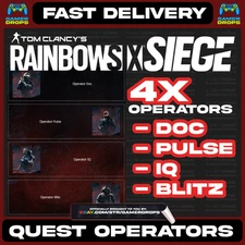 Rainbow 6 Siege 4 OPERATOR SKINS - DOC, IQ, PULSE & BLITZ! QUEST - RARE SKIN