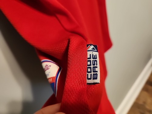 Majestic Cool Base MLB Boston Red Sox Baseball Jersey Red Size 44 #13 rare sewn - Picture 11 of 15