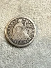 1854 Liberty Seated Silver Half Dime with Arrows AG Almost Good Condition 7735