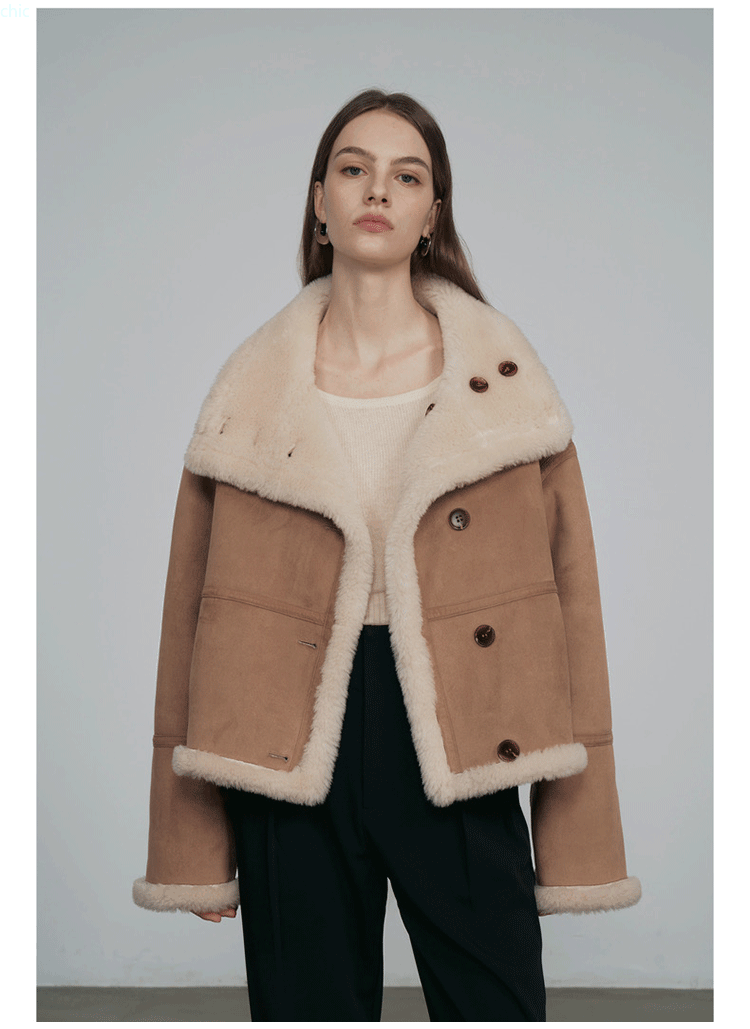 New Sheep Shearing Genuine Fur Coat Womens 2024 Winter Suede