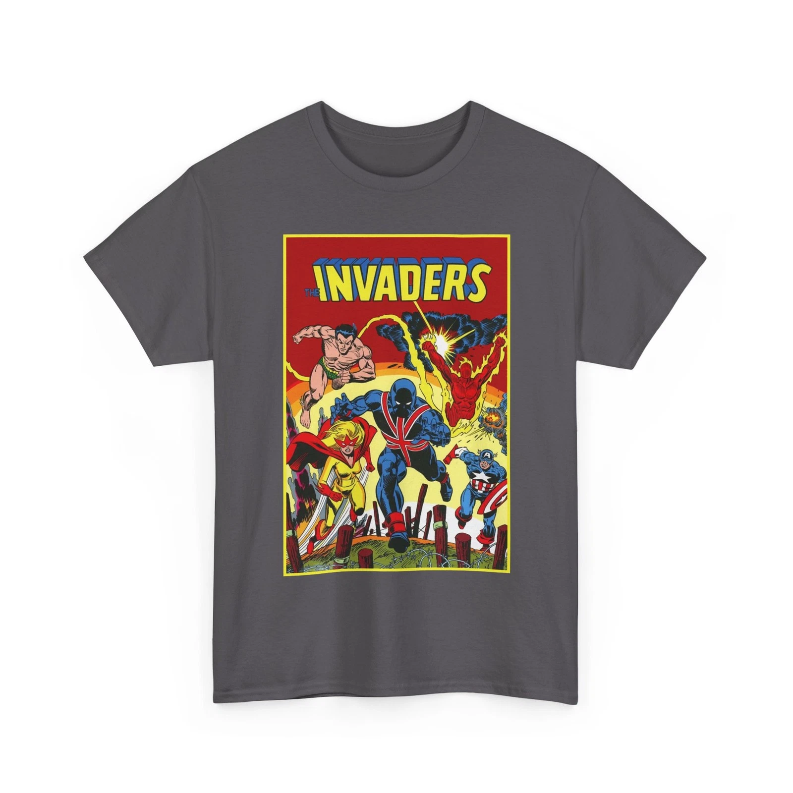 Invaders T-Shirt - Captain America, Human Torch, Namor, Spitfire - Marvel Comics