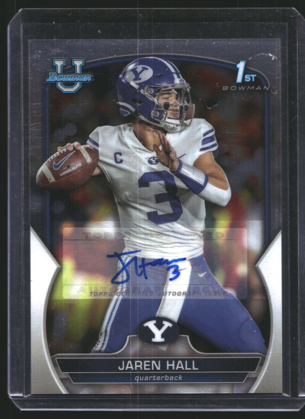 Jaren Hall 2022 Bowman 1st U Chrome Auto Autograph BYU Cougars