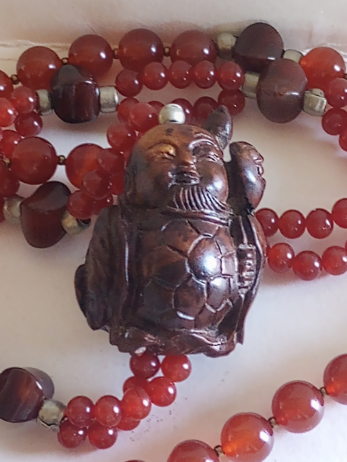 ESTATE SOLID SILVER NETSUKE TURTLE MAN BURLWOOD C… - image 10
