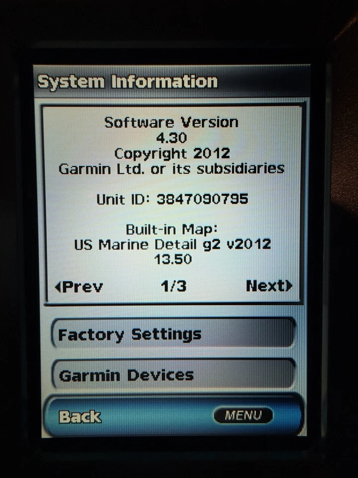 Garmin GPSMap 541s Unit, Manual, Screen Cover (No Transducer, No Mount, No Cord) - Image 2 of 4