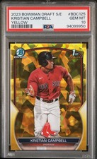 2023 BOWMAN DRAFT SAPPHIRE EDITION YELLOW #BDC125 KRISTIAN CAMPBELL 62/75 PSA 10