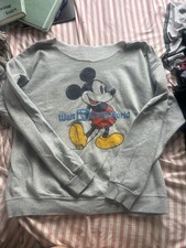 Vintage 90s Disneyworld Men  s Sweatshirt Mickey Mouse Slash Neck Size Large