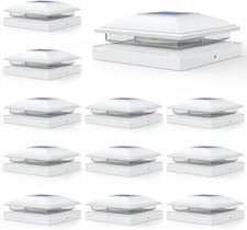 Solar Post Cap Lights 12 Pack 2-Modes Bright 5X5 Vinyl Fence Post Caps Solar Lig