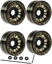 Full Brass 1.2in Beadlock RC Wheel Rim Upgrades Part for 1/18 1/24 A1-Black 