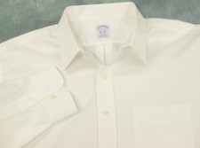 BROOKS BROTHERS MENS WHITE SUPIMA COTTON L/S NON IRON BUTTON DOWN SHIRT 17 33