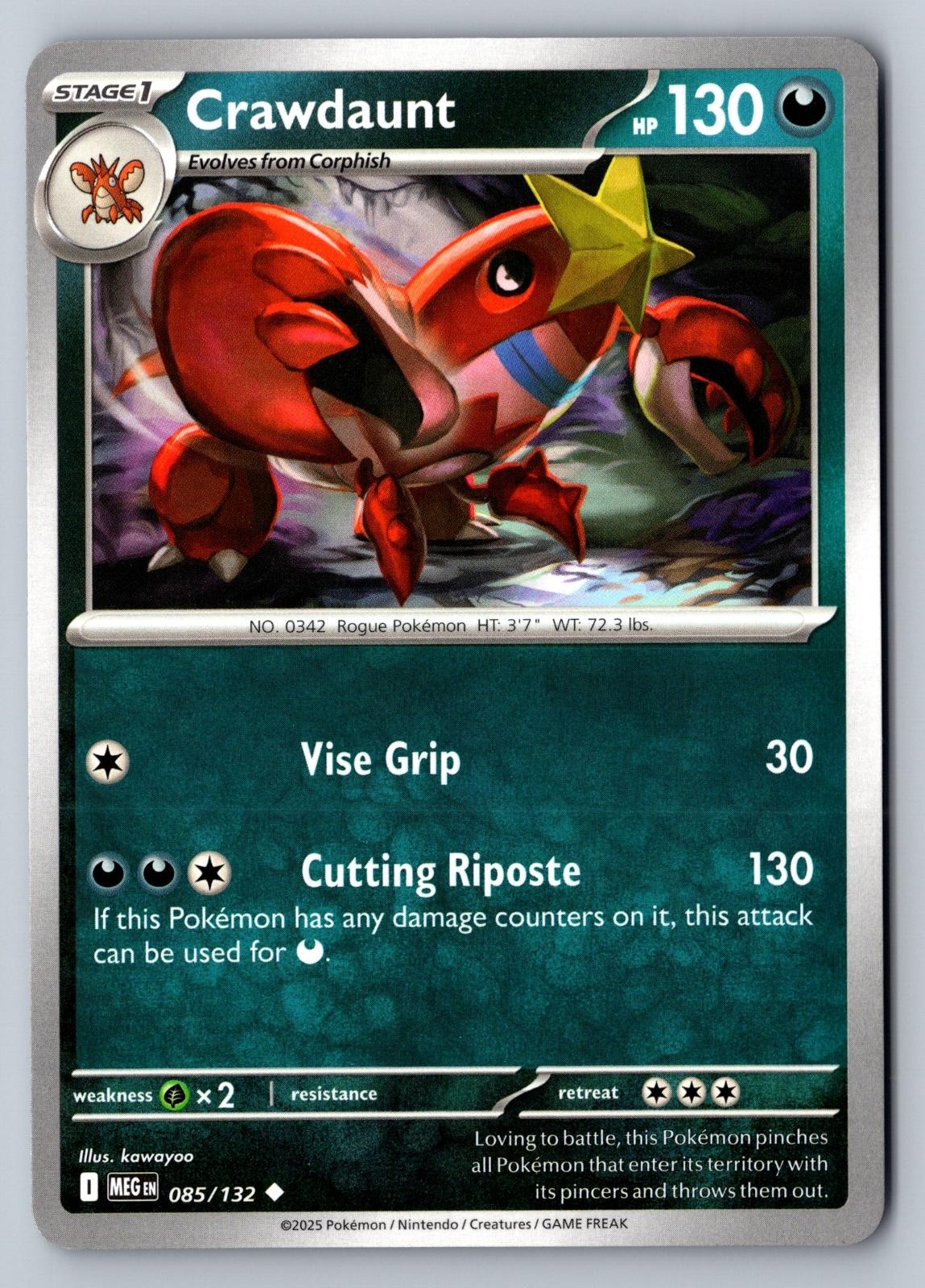 Crawdaunt 085/132 Uncommon Mega Evolution Lightly Played 2025
