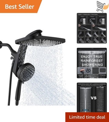 High Pressure Rain Shower Head Set with Handheld Combo 10 Spray Settings