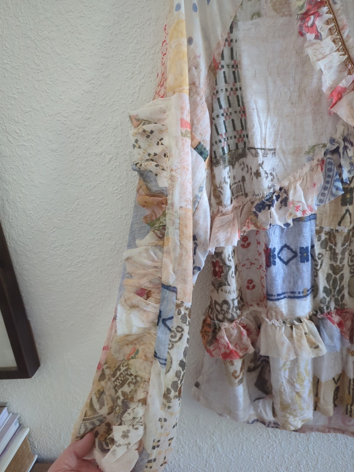 ANTHROPOLOGIE Blouse Patchwork Tiny Ruffled Babyd… - image 7