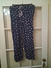 Life Is Good Size Small Pajama Pants, Navy With Pink Paws ,loungewear,casual B1