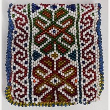 VINTAGE Handmade BEADED Foldover Wallet