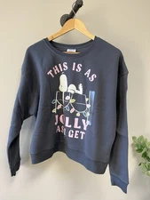 Peanuts Snoopy Women’s Sweatshirt Christmas This Is As Jolly As I Get Size S