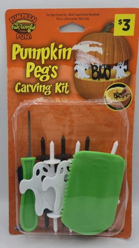 Pumpkin Fun World Peg & Carving Kit 2017 8pc Set Sealed