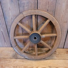altes Wagenrad Ø 36cm Holzrad vom Handwagen Speichenrad Rad mit 8 Speichen