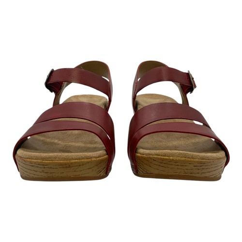 Dansko Lindsay Ankle Strap Wedge Sandal Red US Women's 6.5 - Picture 3 of 6