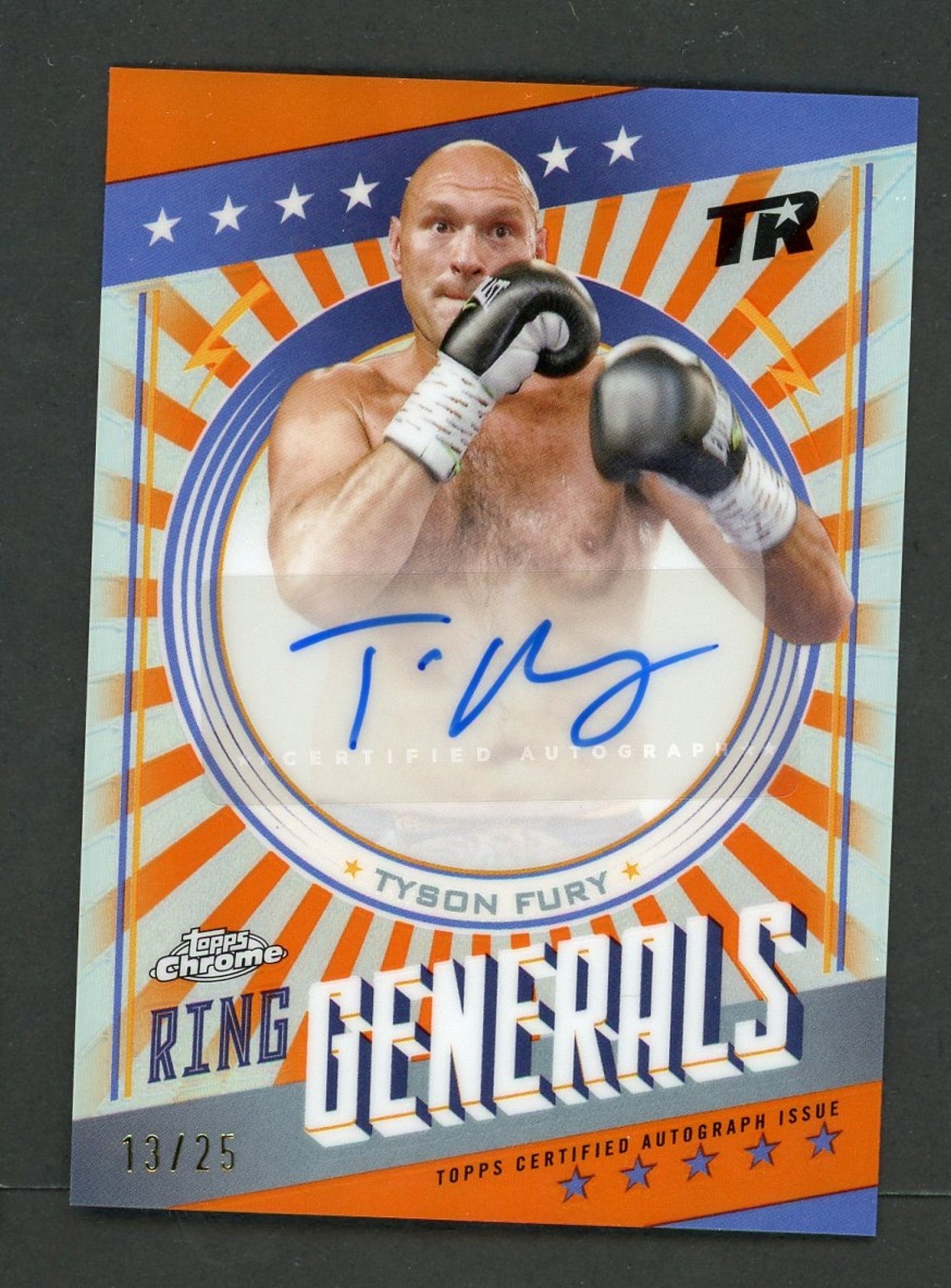 2024 Topps Chrome Tyson Fury Ring Generals Auto Orange Refractor #/25