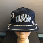 UAW Local 6 Snapback Hat w/2 Member Pins - Blue Mesh Size Med-Lg Melrose Park IH — photo 1