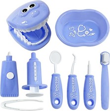 9-Piece Dental Pretend Play Set, Educational Dentist Play Kit with Teeth Model,
