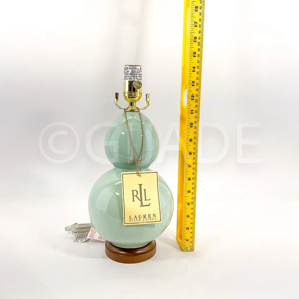 Ralph Lauren трещины фарфора 19» настольная лампа с белый оттенок Aqua зеленый новый - Изображение 4 из 4
