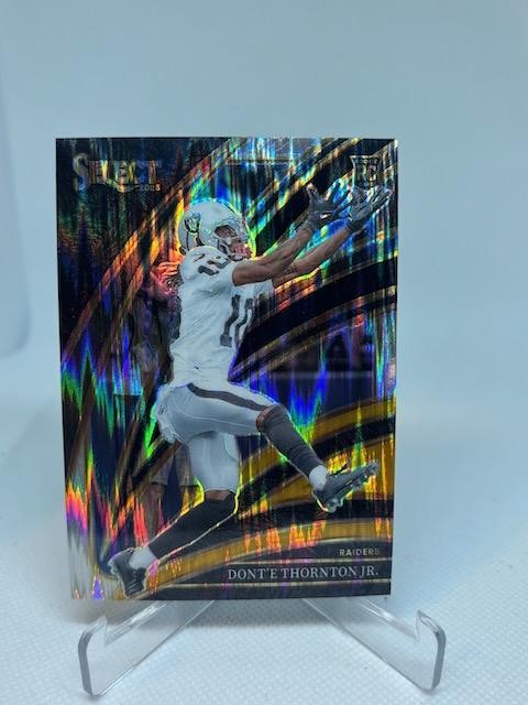 2025 Panini Select #206 Dont'e Thornton Jr. Black and Gold Prizm Shock