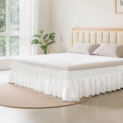Bed Skirt White Queen 15in Drop 3 Sided 80GSM Protective Layer
