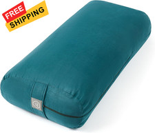 Meditation Cushion Bolster Pillow Rectangular Filled with 100 Cotton , Teal