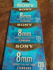 Sony 8mm Video8 MP 120 Min Camcorder Tapes P6-120MPL New Sealed 3 Pack