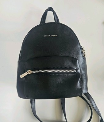 David Jones Kunstleder Mini Rucksack Tasche Faux Leather Mini Backpack Black