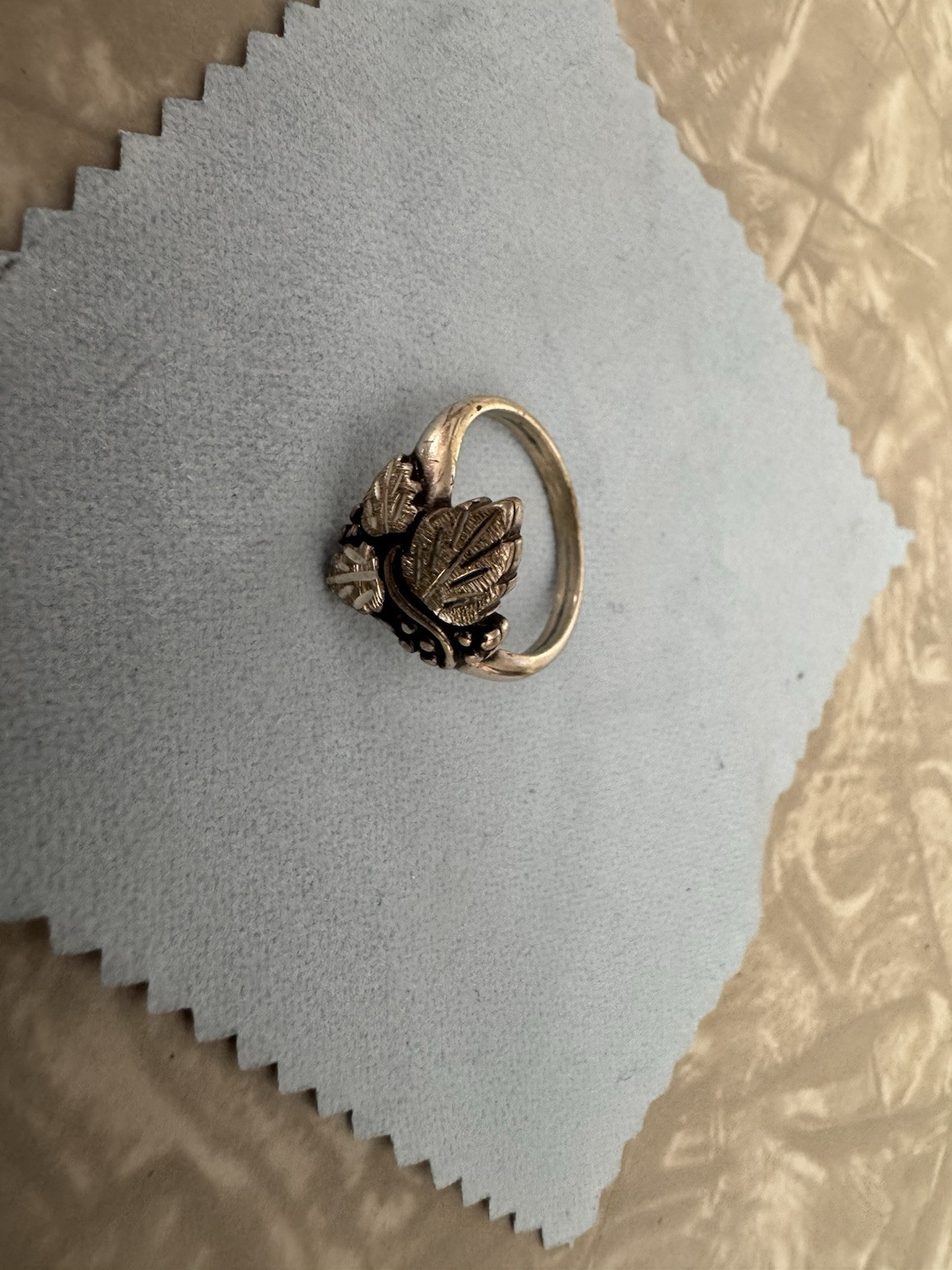 Silver 925 Ring Grape Leaf Pattern - image 4