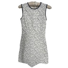 Kate Spade Dress Women's 0 XS White black Embroidered Mesh Overlay - AC