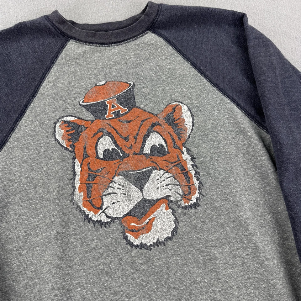 Auburn Tigers Sweater Mens Medium Gray Blue NCAA College Football Retro Brand - Image 3 of 4