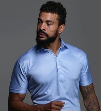 Collars and Co Large NWT Semi-Spread Collar PoloBlue Houndstooth Mens Golf