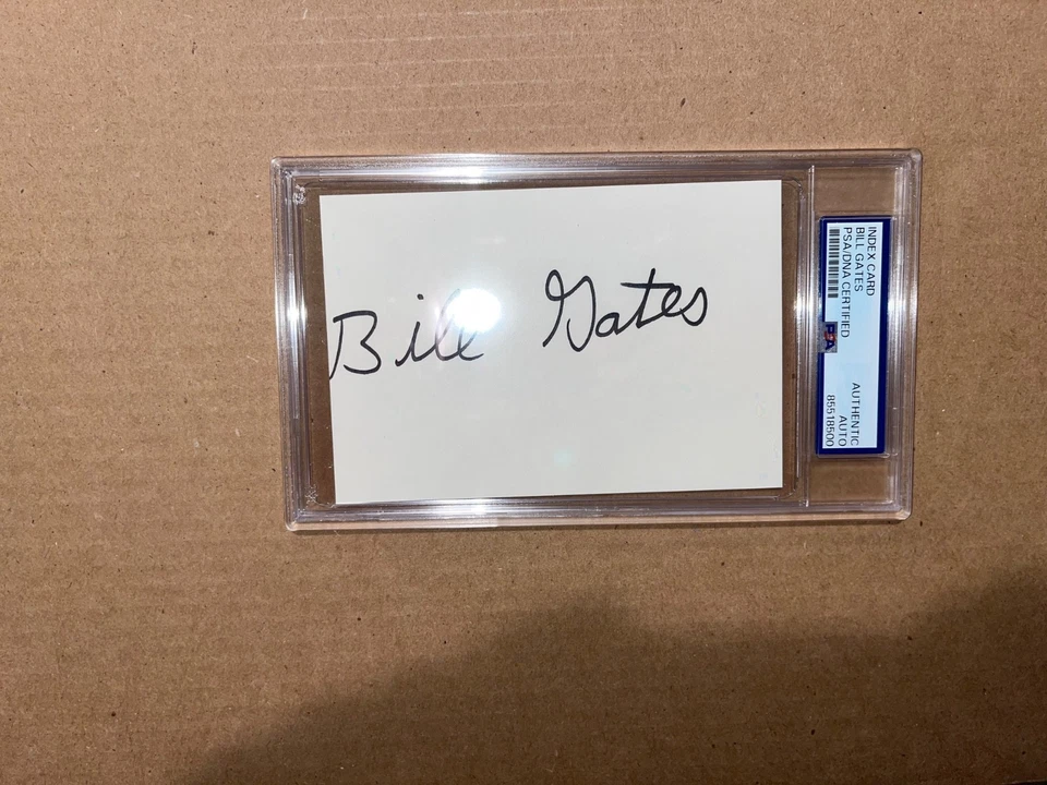 Autógrafo firmado por Bill Gates autografiado PSA/DNA losa corte en losa Foto 2 de 4