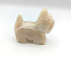 Dog Scottie Terrier Hand Carved Glossy Natural Onyx Stone Cream  Figurine — photo 7