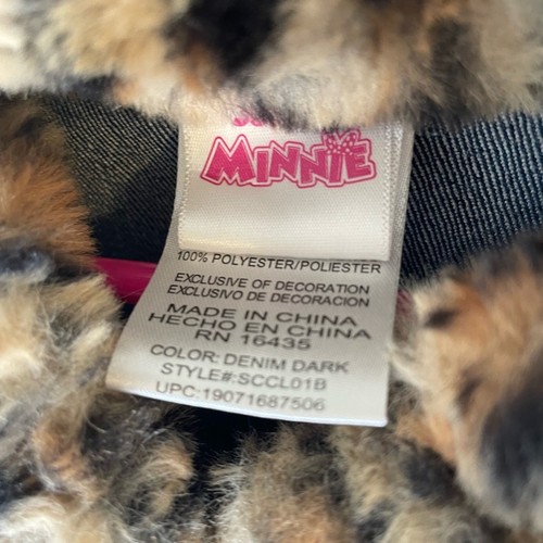 Disney Kids Denim Jacket with Leopard Print Collar size 7/8 - Picture 3 of 5