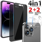 Privacy Tempered Glass Screen Protector+Lens Protector For iPhone 12 13 Pro Max