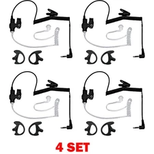 4 Sets 3.5mm Listen Only Acoustic Tube Police Headset Earpieces For Motorola NEW