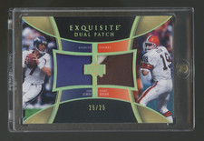 2005 EXQUISITE John Elway-BERNIE KOSAR GOLD DUAL GAME WORN PATCH #ED 25/25  HOF