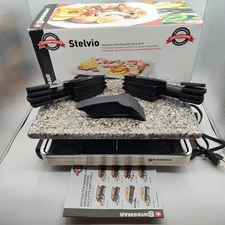 Swissmar Stelvio 8 Person Stone Raclette Party Grill - Granite Top - KF-77081